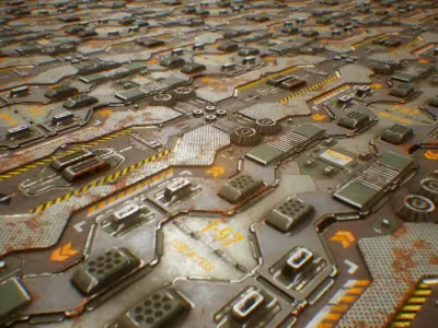 PBR Sci-Fi Industrial Texture 33 Low-poly 3D model