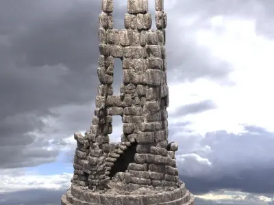 Medieval Witches Hollow Tower 2 3D model