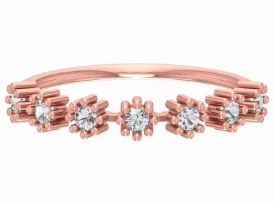 Solitaire Women Light Weight Band Ring 3D print model 13