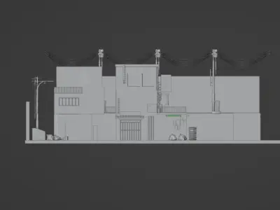 Cyberpunk Street Scene 3D model