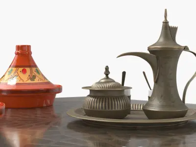  Arabian Dining Set with Tagines and Coffee Set 