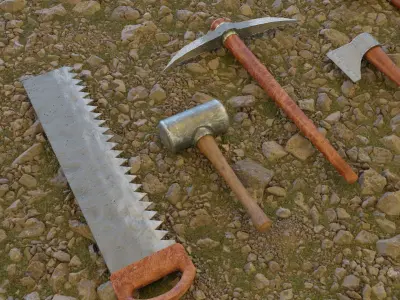 Tools Low-poly 3D model - Props Low-poly 3D model