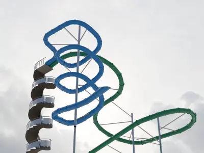 Water Slide 3D model Low-poly 3D model