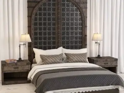 Indian Fortress Rustic Door Bed  3D model