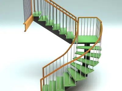 Ladder spiral staircase 3D model