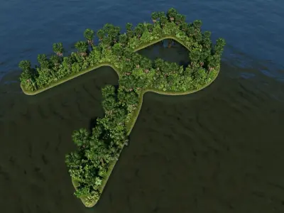 R Alphabet Island 3D model