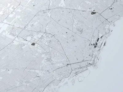 Buenos Aires Road Network and Streets 3D model