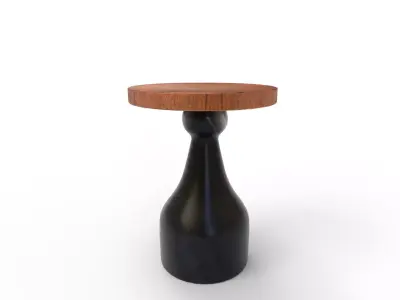 Solid Wood Pedestal End Table 3D model purchase