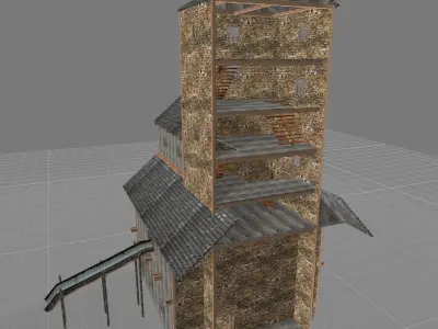 Old Barn Low-poly 3D model