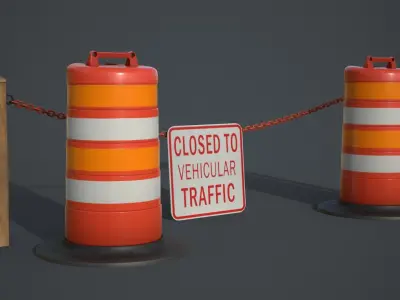Road Barrier New Low-poly 3D model