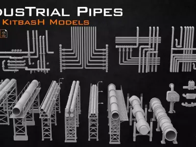 Industrial Pipes 3D model