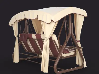 Garden swing four-seater 3D model