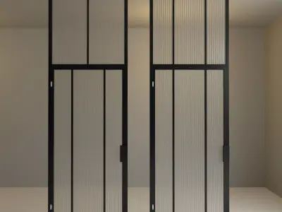 Glass partition door 96 Low-poly 3D model