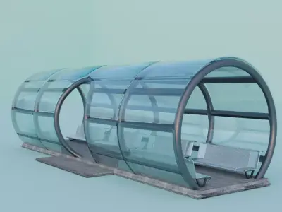 Bus stop 3D model 23
