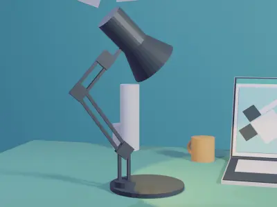 A room of primitives Free low-poly 3D model