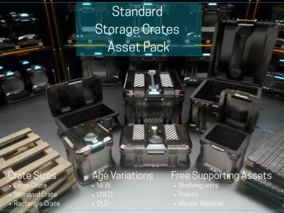 Standard Storage Crates Asset Pack Low-poly 3D model