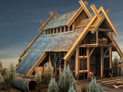 Viking House Low-poly 3D model