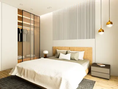 Modern Bedroom Interior Scene Vray render 3d model 3D model