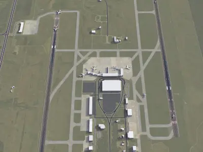 Jackson - Medgar Wiley Evers Airport Low-poly 3D model