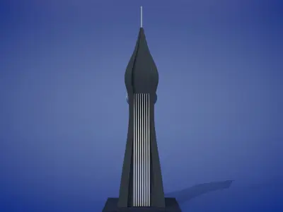 Sci-fi Futuristic Building Low-poly 3D model