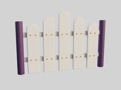 Cartoon Fence 11 3D model