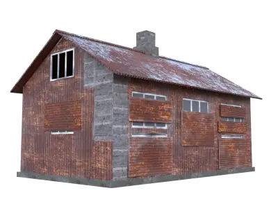 Abandoned Warehouse Low-poly 3D model