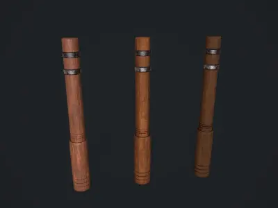 Wooden Column Low-poly 3D model