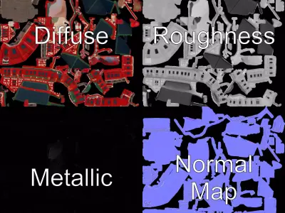 Victorian Red House model pack Low-poly 3D model