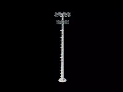 High Mast Light Pole with Flood Light 3D model
