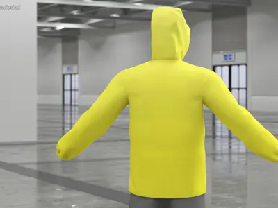 John Deere Unisex Yellow Rain Jacket 3D model