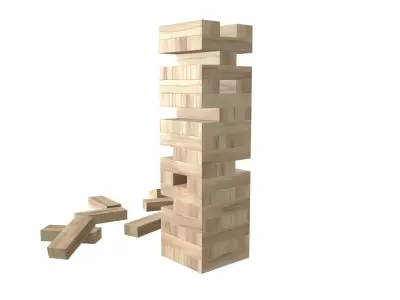 Tower blocks game wooden 3D model