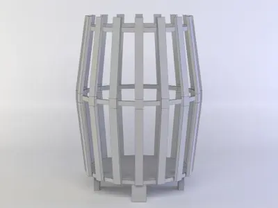 Barrel lamp Low-poly 3D model