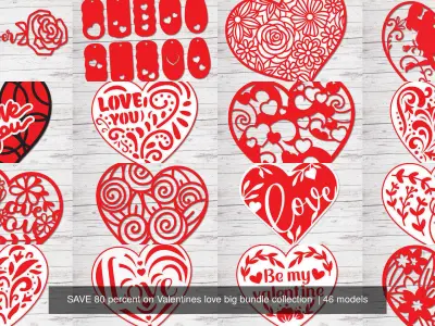 SAVE 80 percent on Valentines love big bundle collection  3D Model Pack