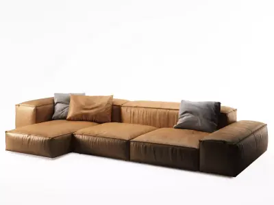 E C modern sectional sofa 3D model