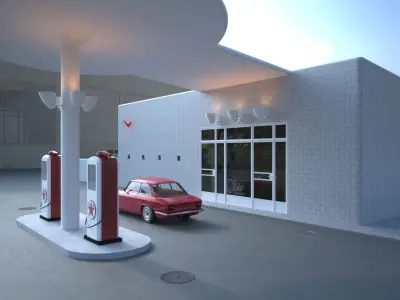Gasstation 3D model