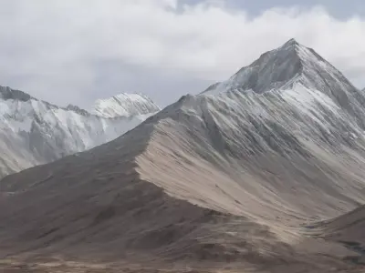 Plateau  mountain range  peak  snow-capped mountain 3D model