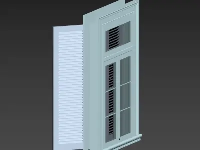 Window exterior ballon frame  Low-poly 3D model