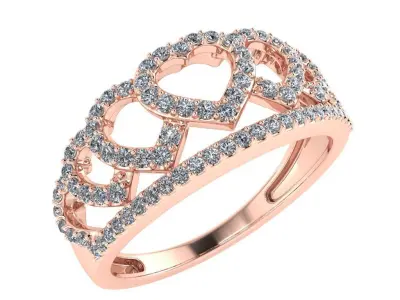 Light Weight Gold Diamond Ring DOC-R8123 3D print model