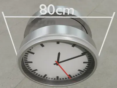 Station Clock Remastered Low-poly 3D model