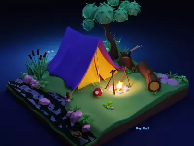 Mini Camp Night 3D model