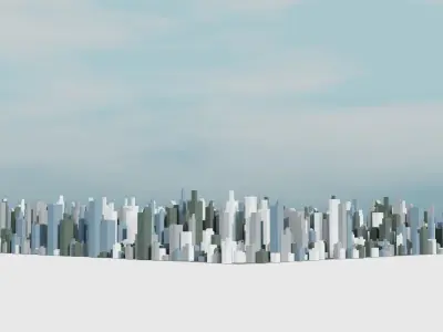 sci-fi city Low-poly 3D model