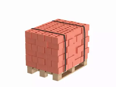 Bricks On Wooden Pallet 3D model buy