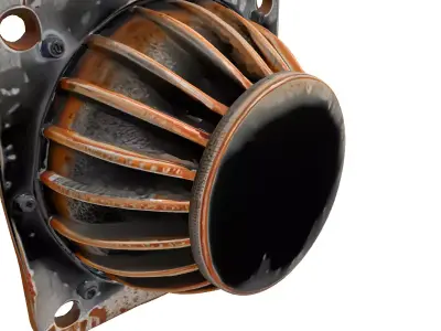 Industrial Rusty Metal Air Vent Low-poly 3D model