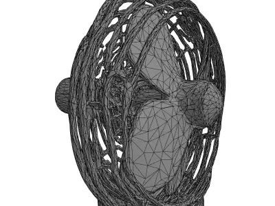 Vintage Chrome Desk Fan Low-poly 3D model