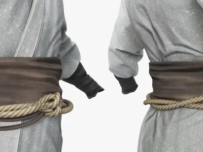  Asian Commoner Outfit Gray 