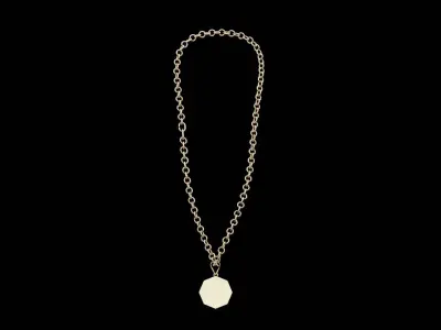 Blue Pendant Necklace Low-poly 3D model