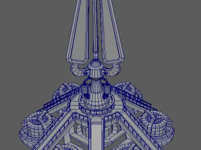 Red Alert Artillery Tower - Majestic and Powerful Next-Gen Maya  Low-poly 3D model