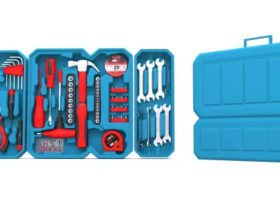  well-organized maintenance tool kit pag 3D model
