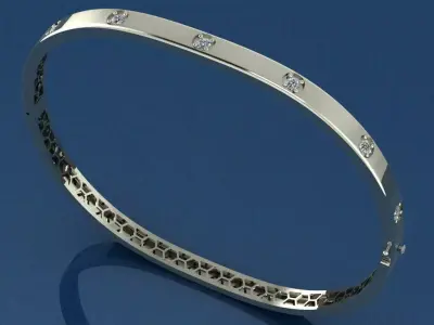 The Zenith Bangle Bracelet jewelry 3D model - for Her 3D print model