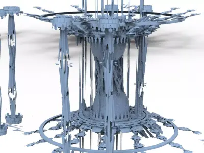 Collossal Grand Sci fi Mega scape hourglass city 3D model